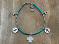 Bracelet - turquoise w/ silver charms
