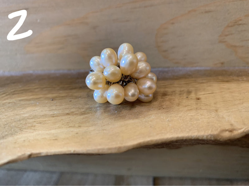 Pearl Cluster Ring - adjustable