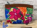 Embroidered flower clutch