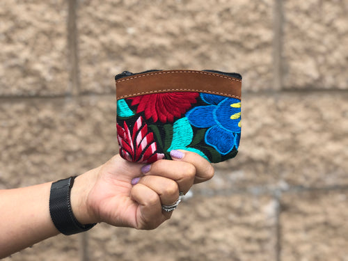 Coin Purse - Embroidered Flower