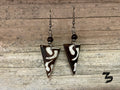 Earrings - bone carved batik small