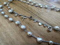 Necklace - pearls with silver charm line