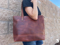 Leather tote - zip