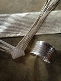 Bracelet Woven Thai Silver Cuff - H