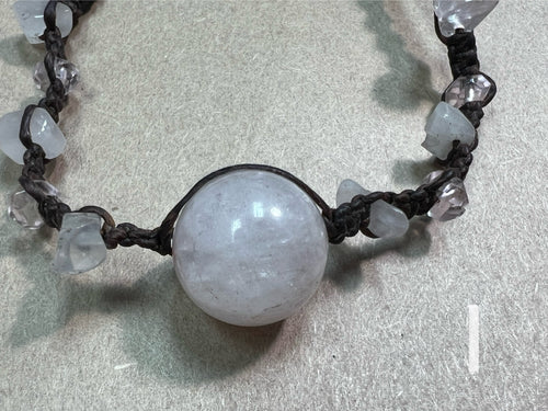 Bracelet - wax cotton with stones