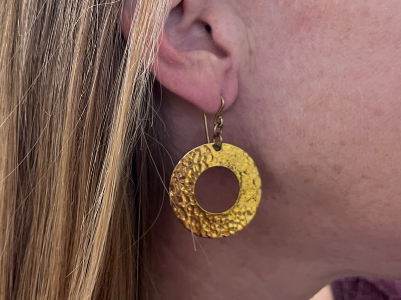 Earrings - Brass Open Circle