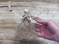 Ornament - Abaca Burlap Angel 5"