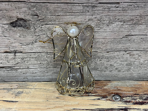 Ornament - Capiz Angel 3D Trumpet