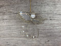Ornament - Capiz Angel Harp w/ Pearl