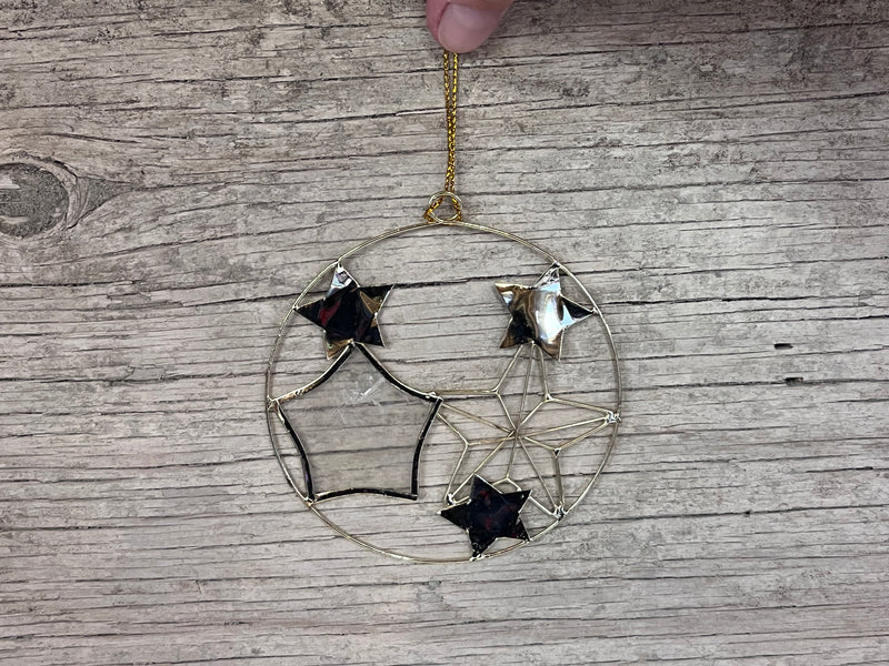 Ornament - Capiz Circle & Stars