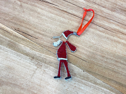 Ornament - Bead & Wire Santa
