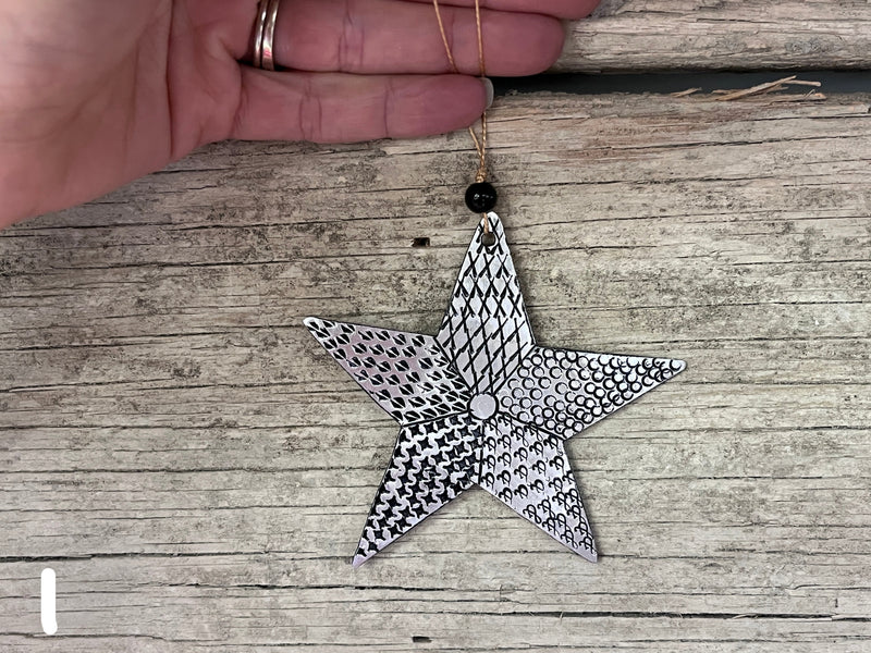 Ornament - Tin Heart, Star or Cross
