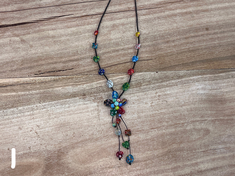 Necklace - Glass Bead Flower