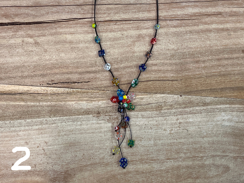 Necklace - Glass Bead Flower