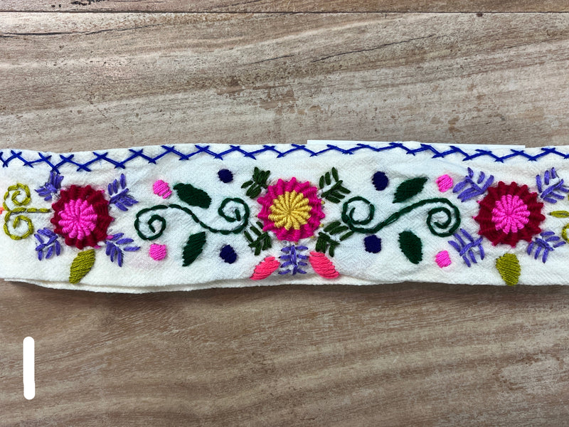 Headband with Embroidered Flowers