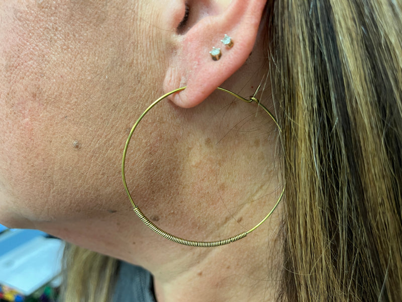 Earrings - Brass Hoop w/ Griyama