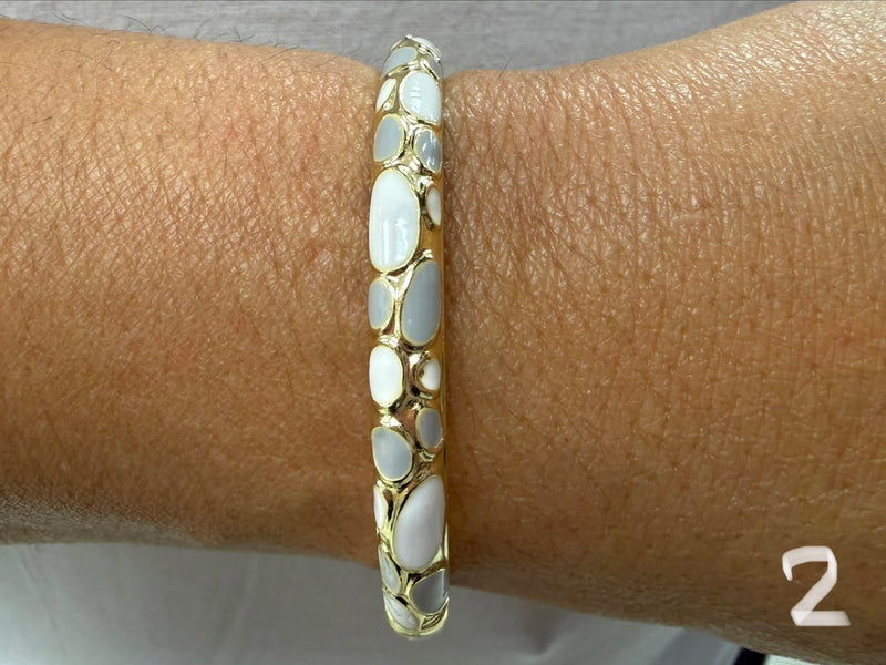 Cloisonne hinge bracelet - fits up to 7"