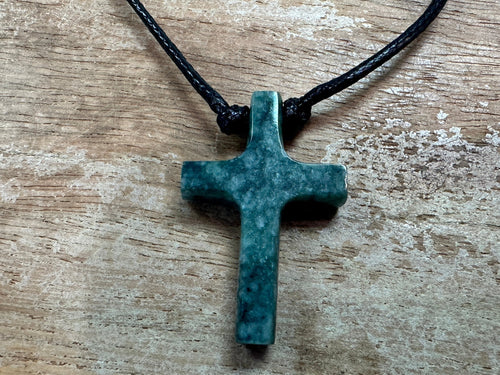 Necklace - jade cross