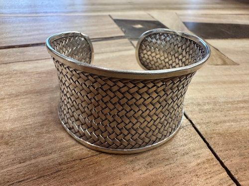 Bracelet Woven Thai Silver Cuff - H