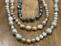 Necklace - pearls with silver long