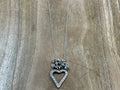 Necklace - silver heart w/ charms