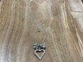 Necklace - silver heart w/ charms