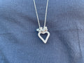 Necklace - silver heart w/ charms