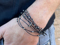 Bracelet - wax cotton silver beads
