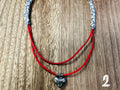 Necklace - Half Kimono with Silver Charm 2 strand