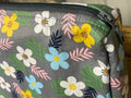 Cosmetic bag - grey flower lg
