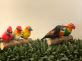 Wooden Birds - 3 on a Log