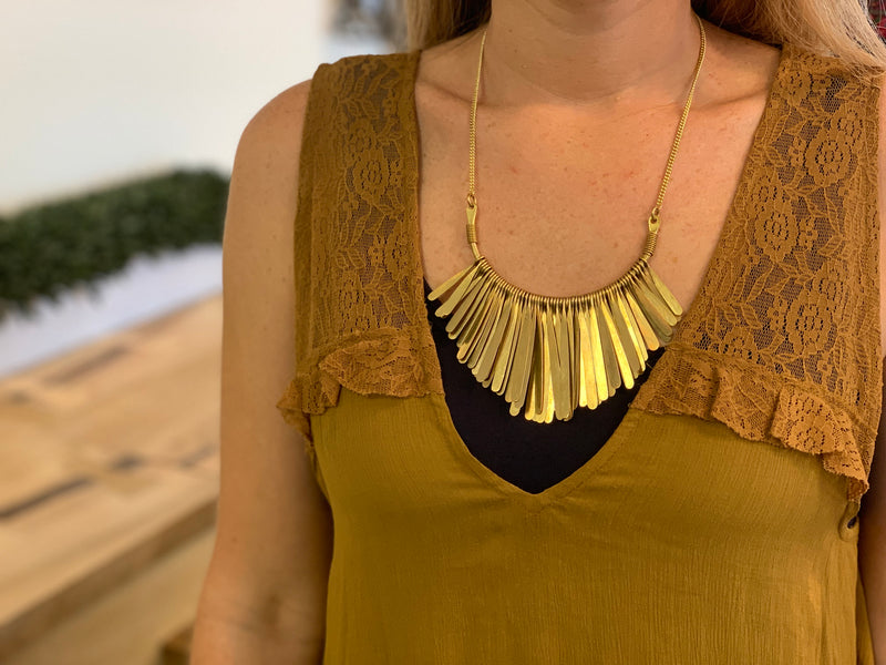 Necklace - fringe chain SW