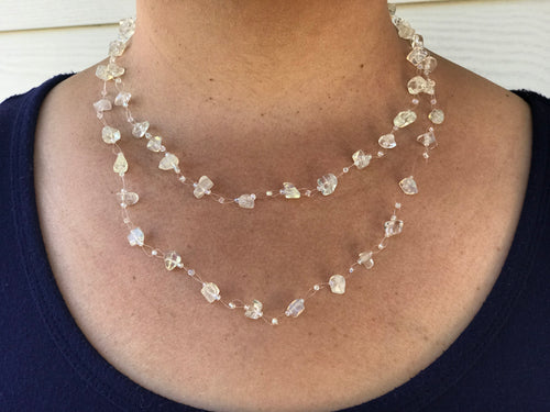Stone Illusion Necklace - Double Strand