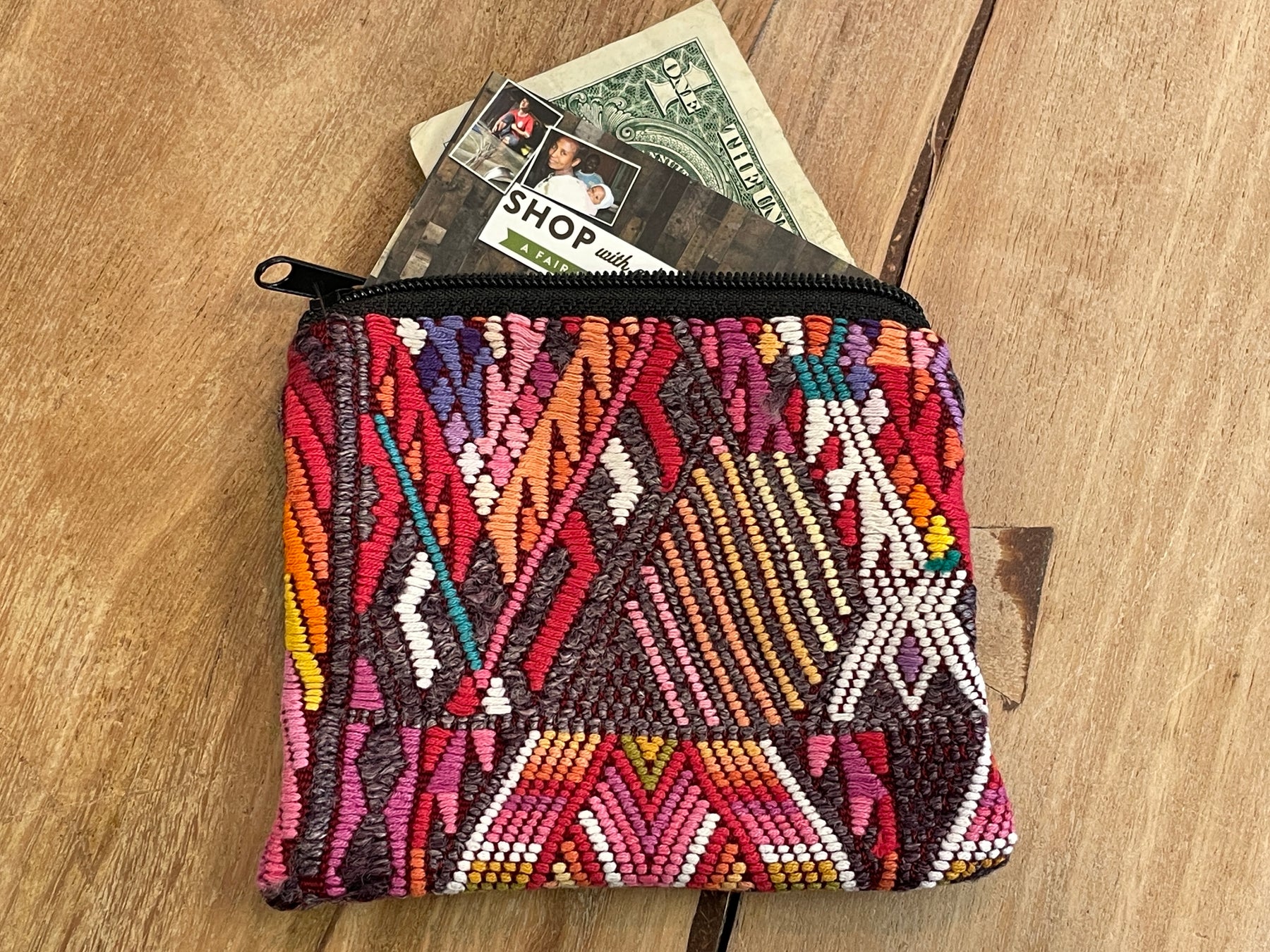 Mini Zipper Pouch  Handwoven Coin Purse Made in Guatemala by