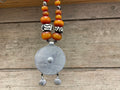 Necklace - African Bead with Recycled Cooking pot charm