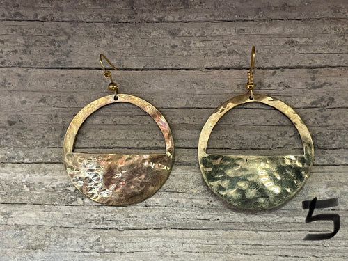 Earrings - brass hard lg