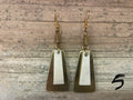 Earrings - brass double pendant brass/bone