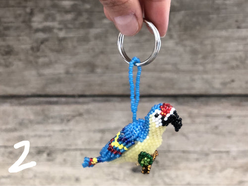 Beaded bird keychain