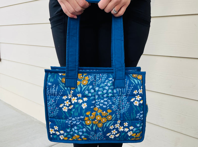 Blue floral 3x4 Tote