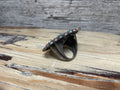 Antique Silver Ring - Turquoise Coral and Lapis