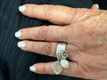 Ring adjustable - silver pearl charms