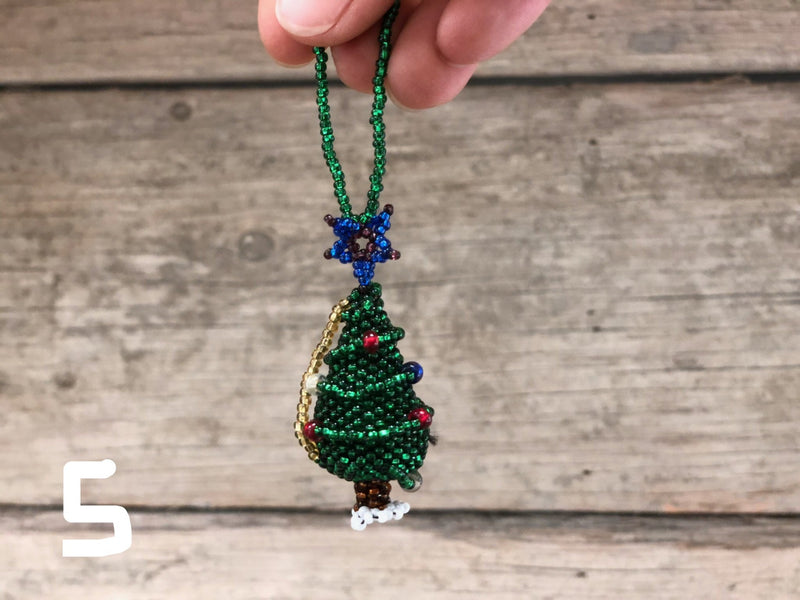 Beaded ornament - small tree