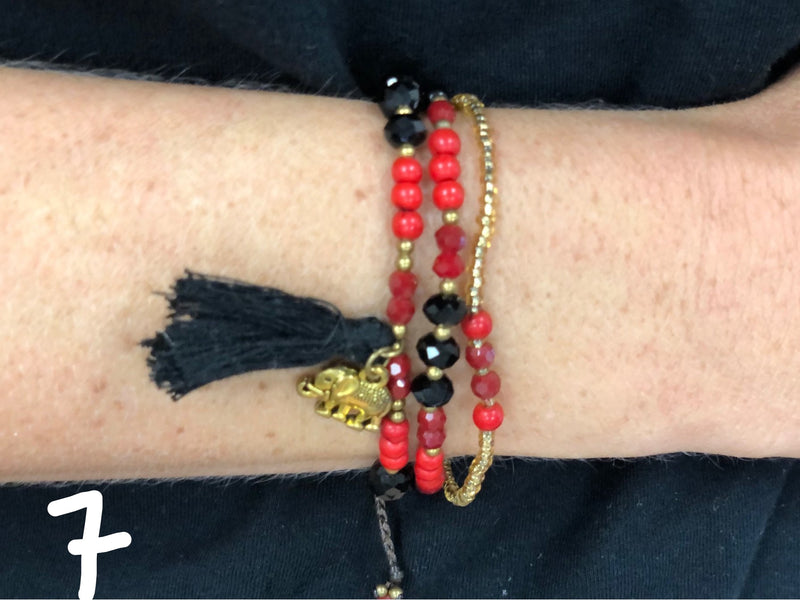 Bracelet - stone tassel elephant MORE COLORS