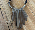 Necklace - fringe cord Long & Narrow SILVER