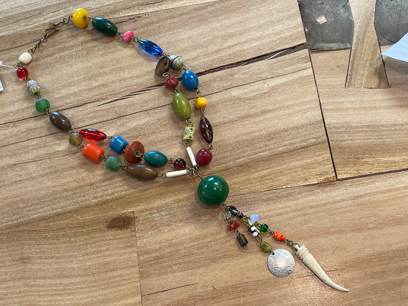 Necklace - Mixed Bead Joint with Charms