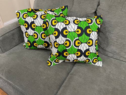 African patch pillow cases - set of 2