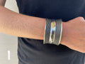 Silver plated brass cuff - Large