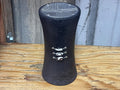 Dark wood w/ bone - candle holder lg