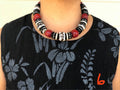 Necklace - bone & amber - TWO COLORS