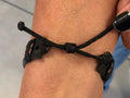 Leather with ribbon bracelet